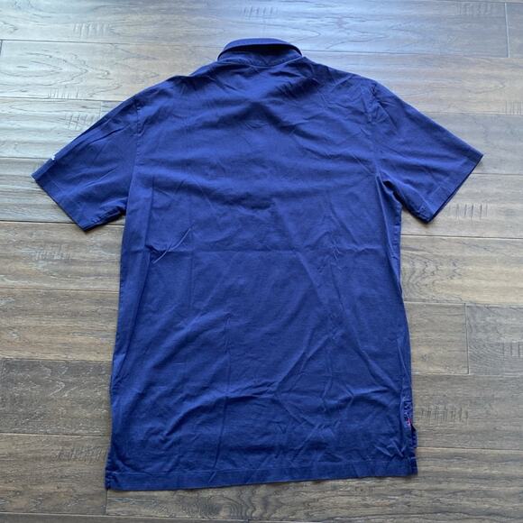 Polo Ralph Lauren Cotton Polo Shirt Men’s Sz Medium Navy Golf Short Sleeve - Picture 6 of 6